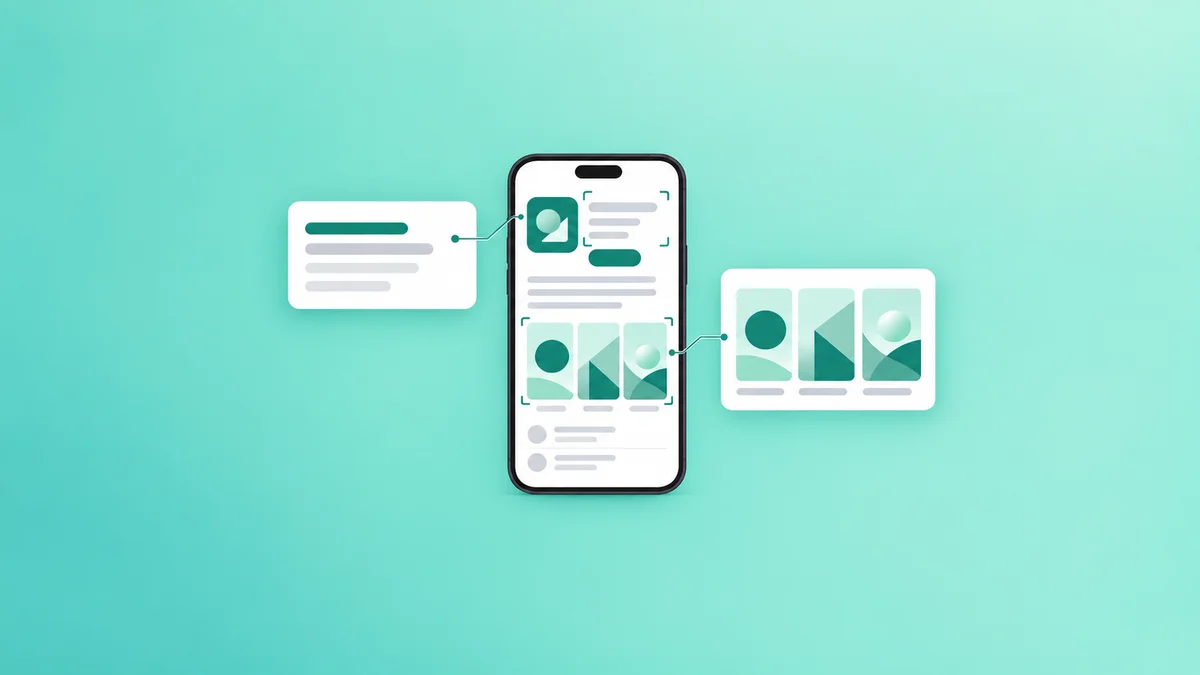 Teal app product page with highlighted text and screenshot details